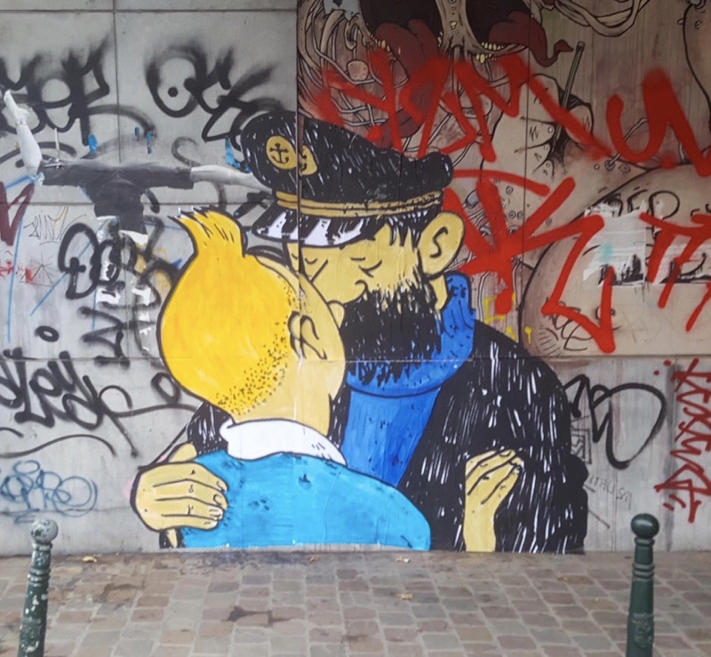 tintin haddock coming out combo street art galerie artichaut nantes archichaut blog