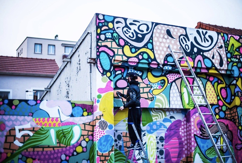 graffiti abstrait bebar bebarbarie street art exposition artichaut nantes