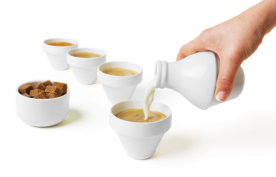 doiy set with milk ceramique pot a lait tasse bol design concept store artichaut galerie nantes